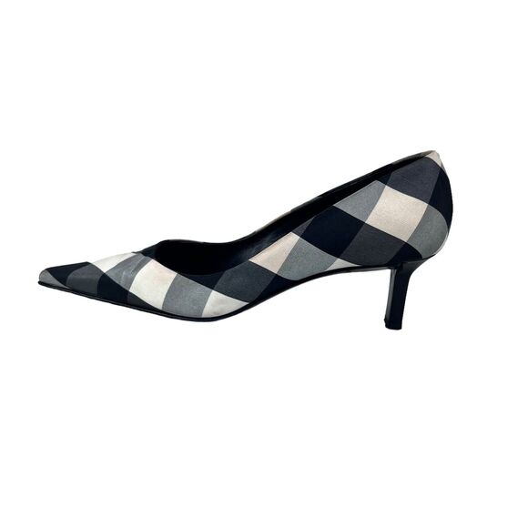 Diego Dolcini Low Heel Pointed Toe Stiletto Size US 5.5 EU 36 Gingham Italy Made - Picture 3 of 12